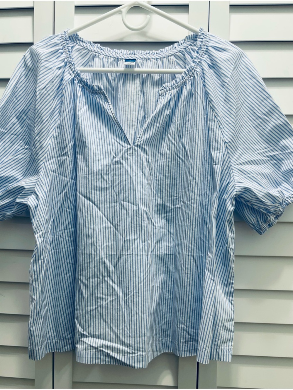 Old Navy Blue and White Striped Top
